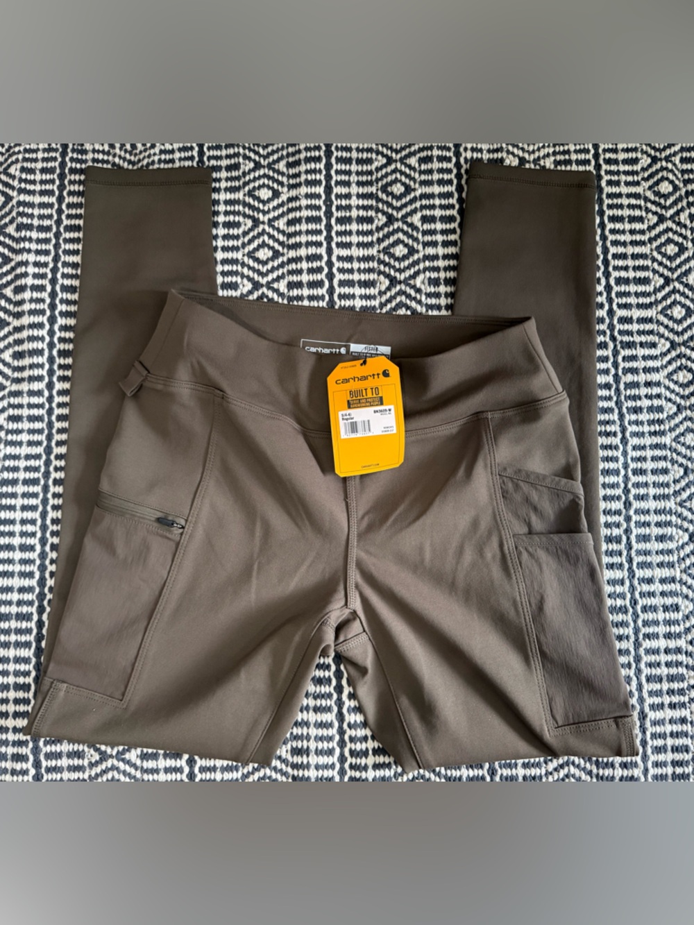 CARHARTT Size S Force Utility High-Rise Olive Green Side Pocket Leggings